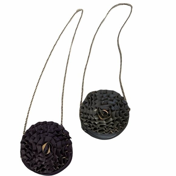 Pair of Small Round 3D Flower Purses Chain Strap - Picture 1 of 11